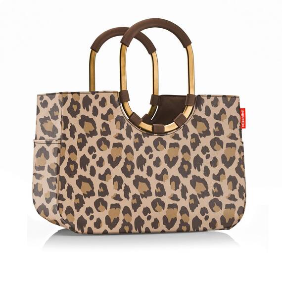 reisenthel loopshopper L frame leo macchiato – Stabile Tasche mit praktischen Fächern aus recycelten PET-Flaschen – Charmantes und wasserabweisendes Design gold