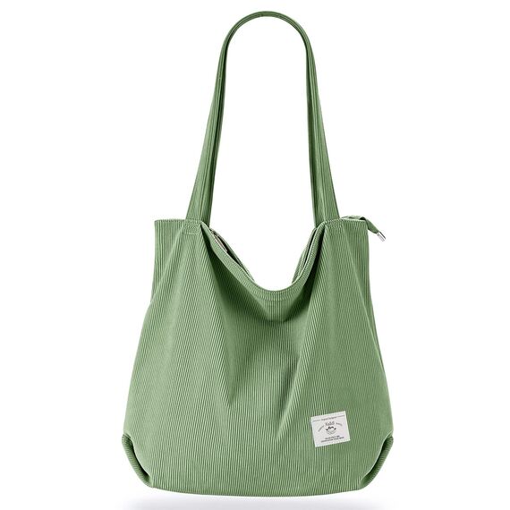 KALIDI cord Tasche Damen Umhängetasche mit Reißverschluss,Groß Shopper Tasche Tote Bag Handtasche Schultertaschen für Arbeit Büro Reisen Einkaufen Schule und Alltag