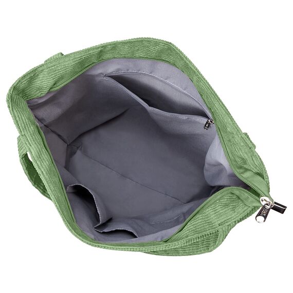 KALIDI cord Tasche Damen Umhängetasche mit Reißverschluss,Groß Shopper Tasche Tote Bag Handtasche Schultertaschen für Arbeit Büro Reisen Einkaufen Schule und Alltag