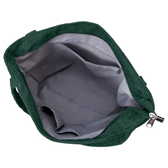 KALIDI cord Tasche Damen Umhängetasche mit Reißverschluss,Groß Shopper Tasche Tote Bag Handtasche Schultertaschen für Arbeit Büro Reisen Einkaufen Schule und Alltag