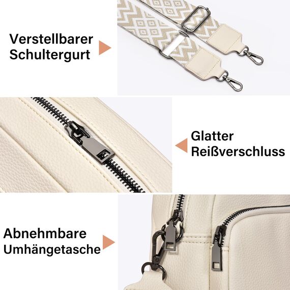 GASSDA Umhängetasche Damen Kleine Handtasche PU Leder Crossbody Bag Moderne Taschen mit Abnehmbarem Schultergurt