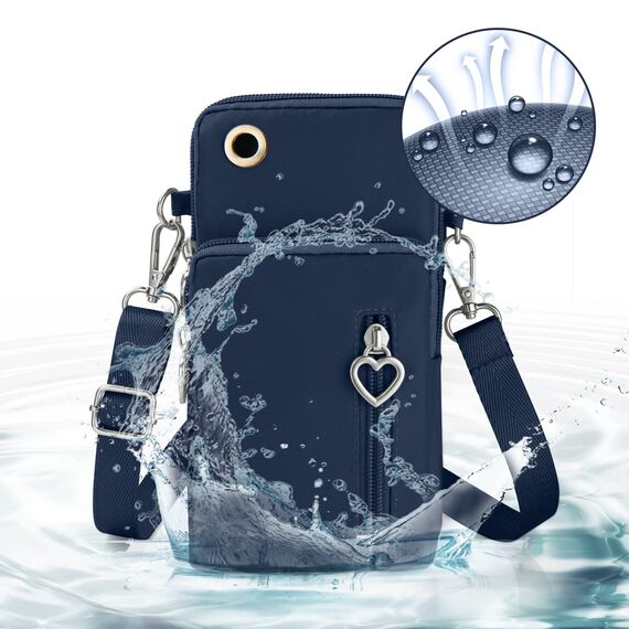 Aucuu Handytasche zum Umhängen Damen，Nylon Kleine Umhängetasche mit Kopfhörer Eingang，Mini Crossbody Schultertasche Handytasche，Handy Schultertasche ür Handy unter 7 Zoll