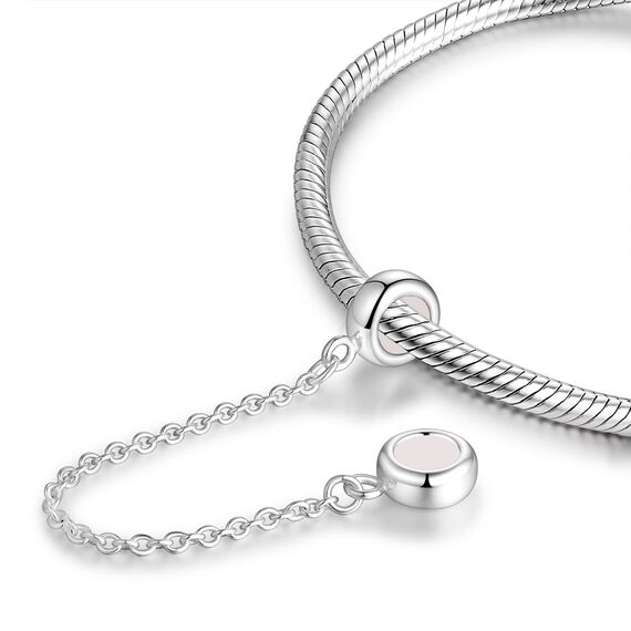 GW 925 Sterling Silber Gummi Spacer Stopper Bead Charm Sicherheitskette für europäische Armbänder (Silber-1)