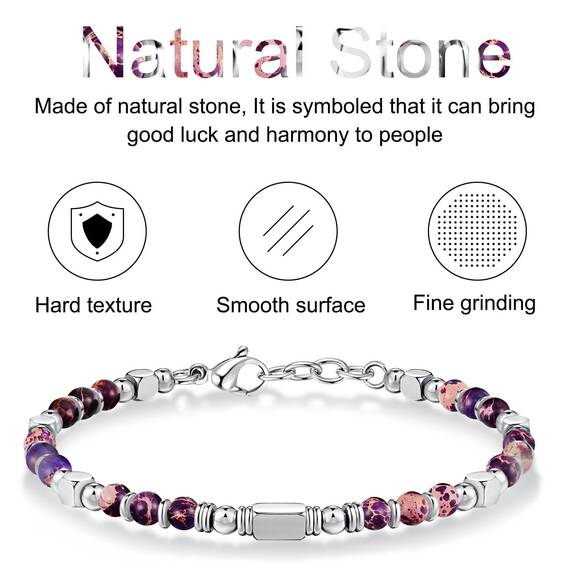SIUMAL Boho Armband Damen, Natürliches Steine Armbänder für Frauen Party Weihnachten Geburtstag Jubiläum Abschluss Valentinstag Muttertag