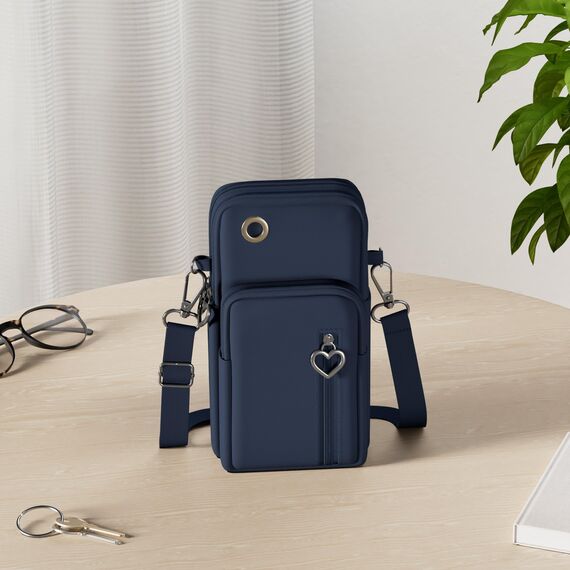 Aucuu Handytasche zum Umhängen Damen，Nylon Kleine Umhängetasche mit Kopfhörer Eingang，Mini Crossbody Schultertasche Handytasche，Handy Schultertasche ür Handy unter 7 Zoll