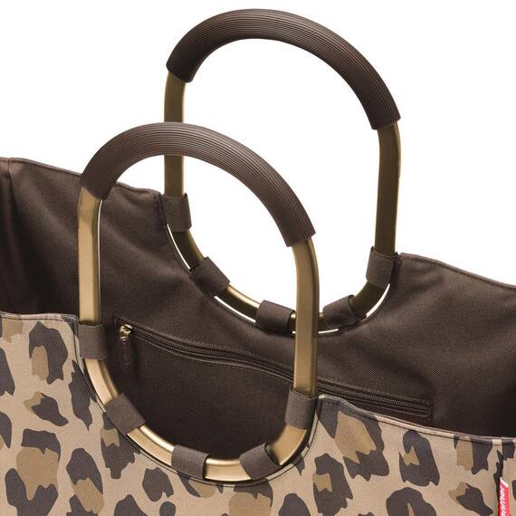 reisenthel loopshopper L frame leo macchiato – Stabile Tasche mit praktischen Fächern aus recycelten PET-Flaschen – Charmantes und wasserabweisendes Design gold