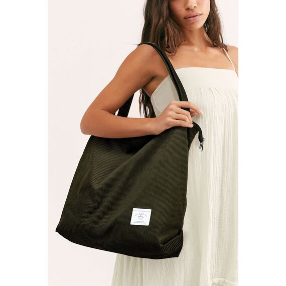 KALIDI cord Tasche Damen Umhängetasche mit Reißverschluss,Groß Shopper Tasche Tote Bag Handtasche Schultertaschen für Arbeit Büro Reisen Einkaufen Schule und Alltag