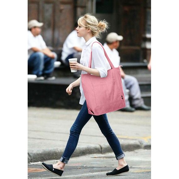 KALIDI Cord Tasche Damen Umhängetasche mit Reißverschluss Wasserdicht Tote Bag mit Taschenfach Groß Shopper Tasche Handtasche Schultertaschen für Arbeit Büro Reisen Einkaufen Schule (PInk)