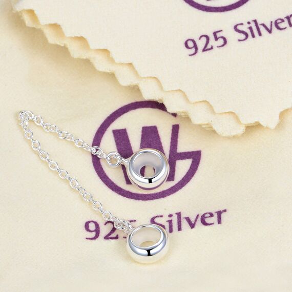 GW 925 Sterling Silber Gummi Spacer Stopper Bead Charm Sicherheitskette für europäische Armbänder (Silber-1)