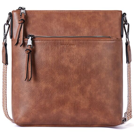Roulens Mittel Damen Umhängetaschen, Leicht Damen Schultertasche aus Veganes Leder, Crossbody Bags für Frauen mit Verstellbar Abnehmbar Breiter Gurt