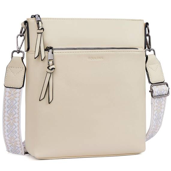 Roulens Mittel Damen Umhängetaschen, Leicht Damen Schultertasche aus Veganes Leder, Crossbody Bags für Frauen mit Verstellbar Abnehmbar Breiter Gurt