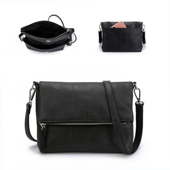 Gladdon Umhängetasche damen,Schultertasche mit Reißverschluss, Crossbody Tasche, Leder Handtasche Klein, Daypack…