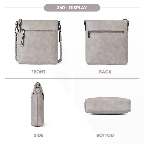 Roulens Mittel Damen Umhängetaschen, Leicht Damen Schultertasche aus Veganes Leder, Crossbody Bags für Frauen mit Verstellbar Abnehmbar Breiter Gurt