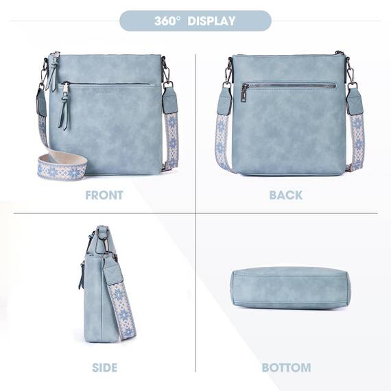 Roulens Mittel Damen Umhängetaschen, Leicht Damen Schultertasche aus Veganes Leder, Crossbody Bags für Frauen mit Verstellbar Abnehmbar Breiter Gurt