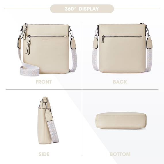 Roulens Mittel Damen Umhängetaschen, Leicht Damen Schultertasche aus Veganes Leder, Crossbody Bags für Frauen mit Verstellbar Abnehmbar Breiter Gurt