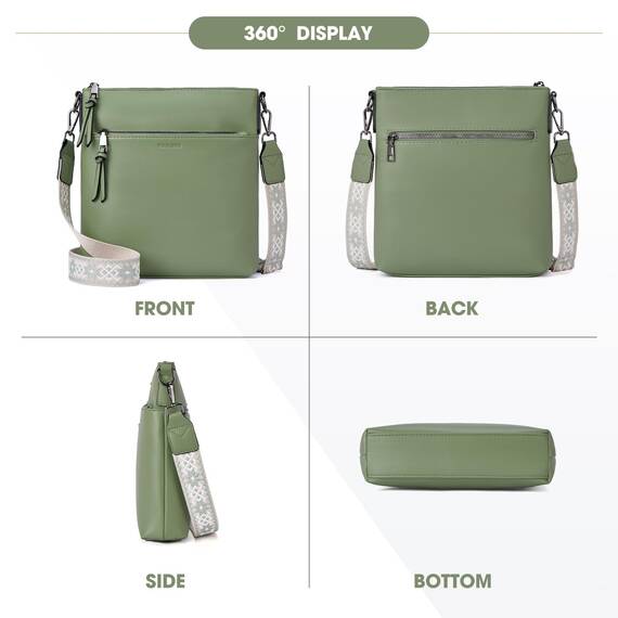 Roulens Mittel Damen Umhängetaschen, Leicht Damen Schultertasche aus Veganes Leder, Crossbody Bags für Frauen mit Verstellbar Abnehmbar Breiter Gurt