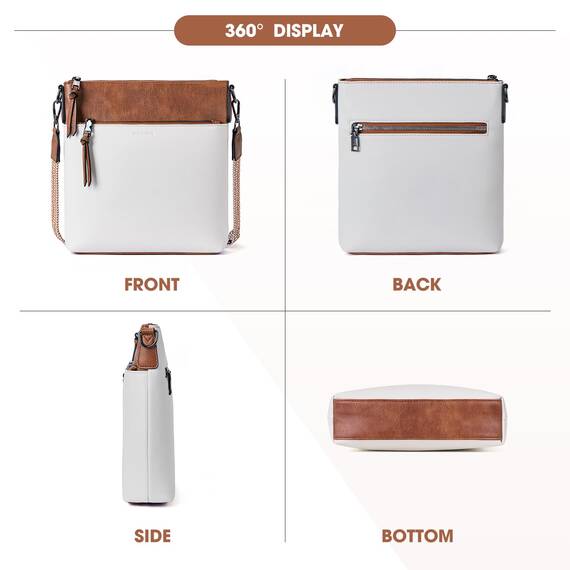 Roulens Mittel Damen Umhängetaschen, Leicht Damen Schultertasche aus Veganes Leder, Crossbody Bags für Frauen mit Verstellbar Abnehmbar Breiter Gurt