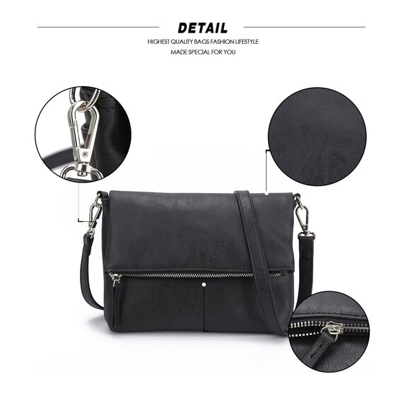 Gladdon Umhängetasche damen,Schultertasche mit Reißverschluss, Crossbody Tasche, Leder Handtasche Klein, Daypack…