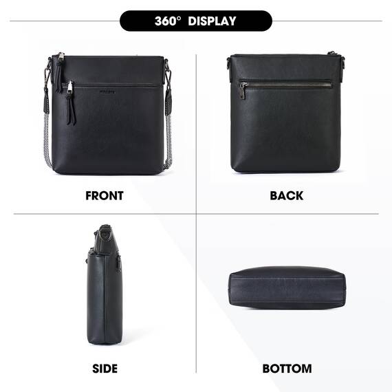 Roulens Mittel Damen Umhängetaschen, Leicht Damen Schultertasche aus Veganes Leder, Crossbody Bags für Frauen mit Verstellbar Abnehmbar Breiter Gurt