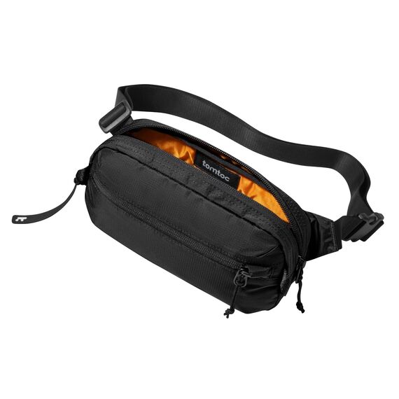 tomtoc 1,5 Liter Sling Bag mit RFID Schutz, Anti Diebstahl Bauchtasche Umhängetasche Schultertasche Crossbody Bag für Herren Damen, Spritzwassergeschützt Leicht Brusttasche für Alltag Reise, Schwarz
