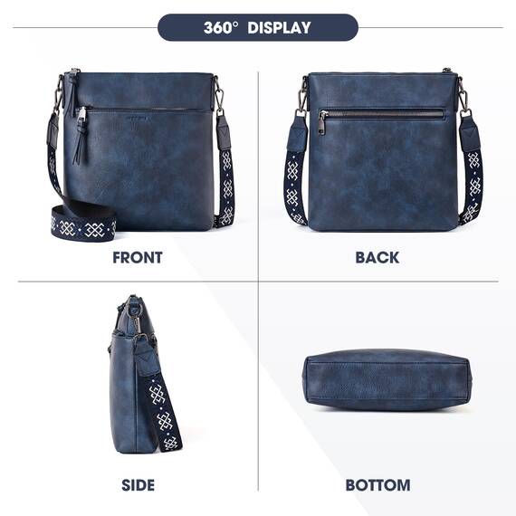 Roulens Mittel Damen Umhängetaschen, Leicht Damen Schultertasche aus Veganes Leder, Crossbody Bags für Frauen mit Verstellbar Abnehmbar Breiter Gurt