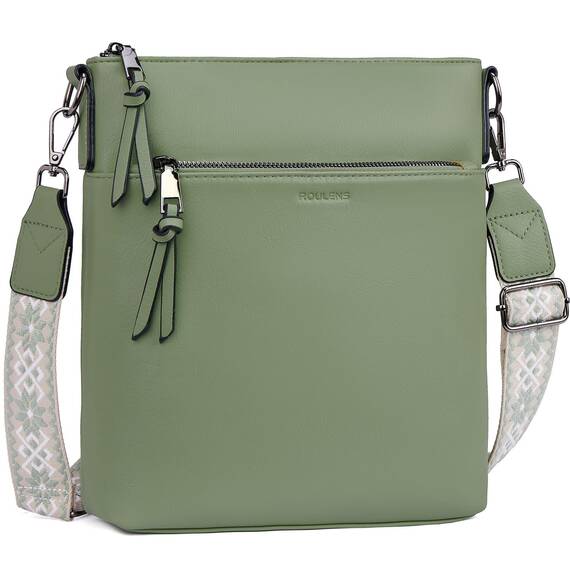 Roulens Mittel Damen Umhängetaschen, Leicht Damen Schultertasche aus Veganes Leder, Crossbody Bags für Frauen mit Verstellbar Abnehmbar Breiter Gurt