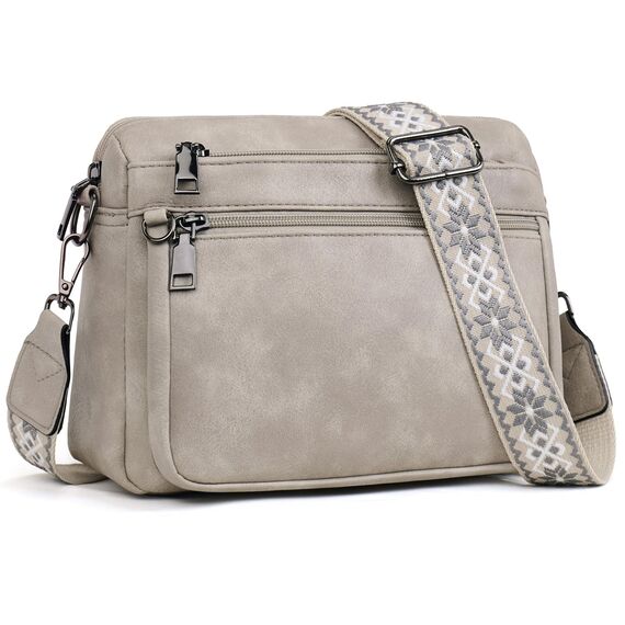 MUIIKOLA umhängetasche damen，umhängetasche mittelgroß tasche umhängetasche,damen leder，Weich Breiter Gurt