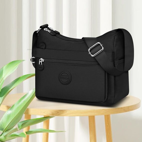 VOBUKE Umhängetasche Damen Mittelgroß Wasserdicht Nylon Crossbody Bag mit Vielen Fächern Leichte Schultertasche Verstellbarer Breitem Freizeit Kleine Messenger Bag für Einkaufen, Reisen