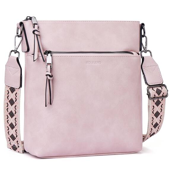 Roulens Mittel Damen Umhängetaschen, Leicht Damen Schultertasche aus Veganes Leder, Crossbody Bags für Frauen mit Verstellbar Abnehmbar Breiter Gurt