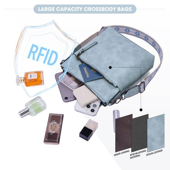 Roulens Mittel Damen Umhängetaschen, Leicht Damen Schultertasche aus Veganes Leder, Crossbody Bags für Frauen mit Verstellbar Abnehmbar Breiter Gurt