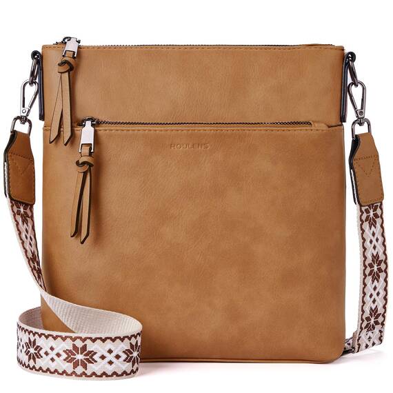 Roulens Mittel Damen Umhängetaschen, Leicht Damen Schultertasche aus Veganes Leder, Crossbody Bags für Frauen mit Verstellbar Abnehmbar Breiter Gurt