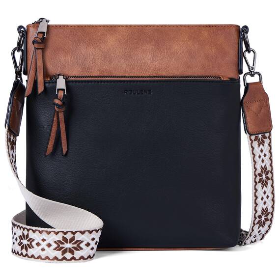 Roulens Mittel Damen Umhängetaschen, Leicht Damen Schultertasche aus Veganes Leder, Crossbody Bags für Frauen mit Verstellbar Abnehmbar Breiter Gurt