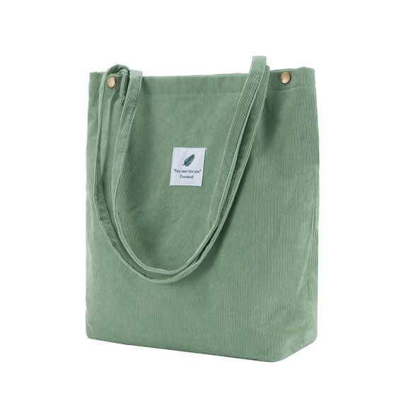 Funtlend Umhängetasche Damen Groß Cord Tasche Damen Handtasche Shopper Damen Henkeltasche für Uni Arbeit Mädchen Schule