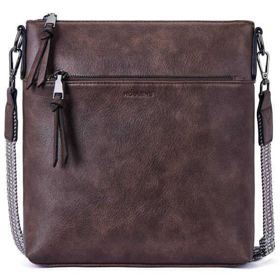 Roulens Mittel Damen Umhängetaschen, Leicht Damen Schultertasche aus Veganes Leder, Crossbody Bags für Frauen mit Verstellbar Abnehmbar Breiter Gurt