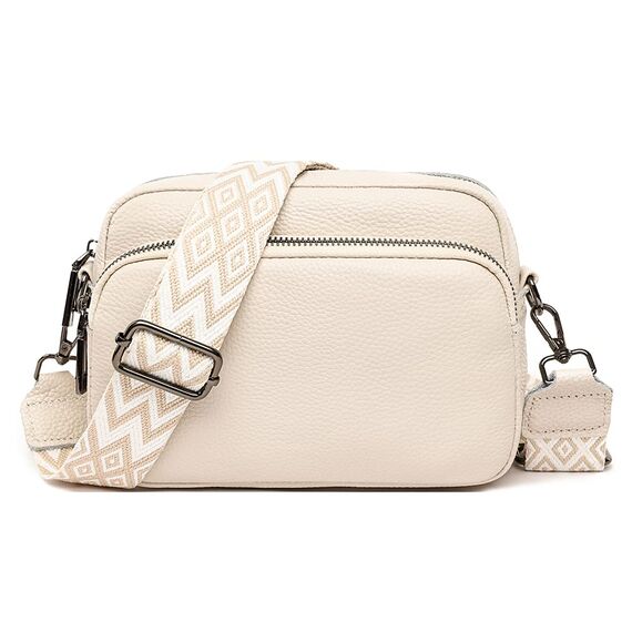 TIAASTAP Damen Umhängetasche Klein Leder Handtasche Crossbody Bag Crossbag Schultertasche Damen Tasche Moderne Taschen mit breitem Schultergurt und 3 Fächern