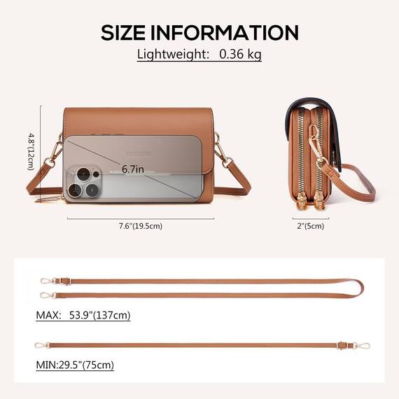 Roulens Klein Handy Umhängetasche,Damen Kleine Umhängetasche, Veganes Leder Crossbody Schultertasche Reisepass Handytasche mit Kartenschlitz Verstellbar Abnehmbar Schultergurt