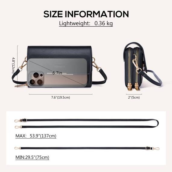 Roulens Klein Handy Umhängetasche,Damen Kleine Umhängetasche, Veganes Leder Crossbody Schultertasche Reisepass Handytasche mit Kartenschlitz Verstellbar Abnehmbar Schultergurt
