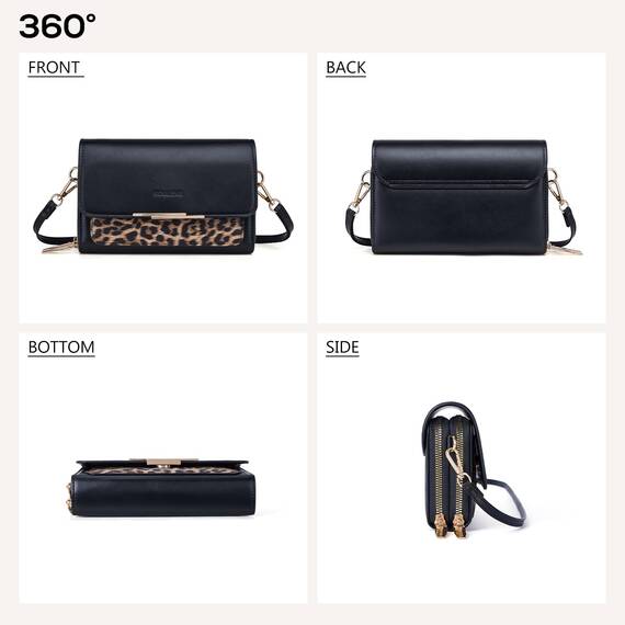 Roulens Klein Handy Umhängetasche,Damen Kleine Umhängetasche, Veganes Leder Crossbody Schultertasche Reisepass Handytasche mit Kartenschlitz Verstellbar Abnehmbar Schultergurt