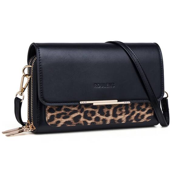 Roulens Klein Handy Umhängetasche,Damen Kleine Umhängetasche, Veganes Leder Crossbody Schultertasche Reisepass Handytasche mit Kartenschlitz Verstellbar Abnehmbar Schultergurt