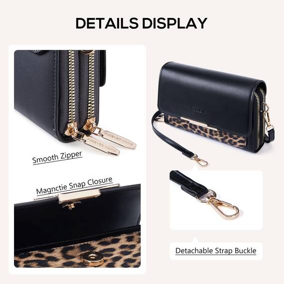 Roulens Klein Handy Umhängetasche,Damen Kleine Umhängetasche, Veganes Leder Crossbody Schultertasche Reisepass Handytasche mit Kartenschlitz Verstellbar Abnehmbar Schultergurt