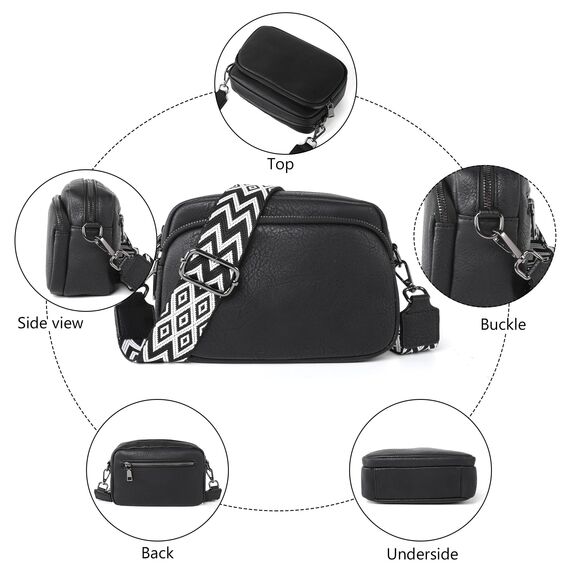 TANTOMI Umhängetasche Damen, Klein Crossbody Bag Damen Handytasche zum Umhängen, Moderne Handtasche Taschen mit Breitem Schultergurt, Tasche Damen Tägliches Arbeiten, Einkaufen, Reisen