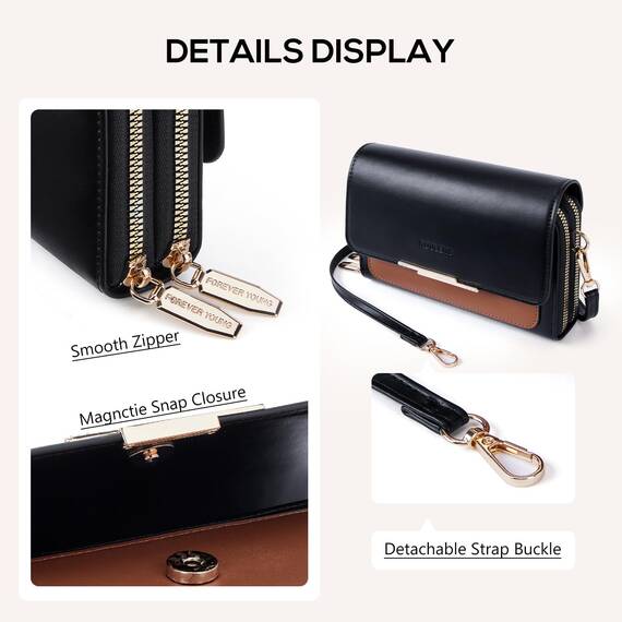 Roulens Klein Handy Umhängetasche,Damen Kleine Umhängetasche, Veganes Leder Crossbody Schultertasche Reisepass Handytasche mit Kartenschlitz Verstellbar Abnehmbar Schultergurt