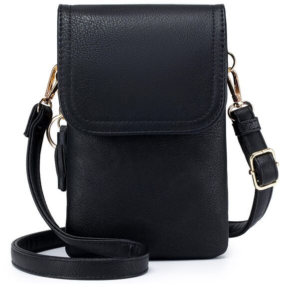 Roulens kleine Handy Umhängetasche Damen, Handytasche mit Geldbörse zum Umhängen, PU Leder Tasche damen für Frauen Designer, verstellbarer Riemen und Schlüsselanhänger