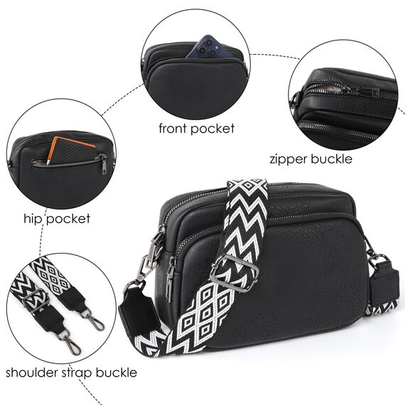 TANTOMI Umhängetasche Damen, Klein Crossbody Bag Damen Handytasche zum Umhängen, Moderne Handtasche Taschen mit Breitem Schultergurt, Tasche Damen Tägliches Arbeiten, Einkaufen, Reisen