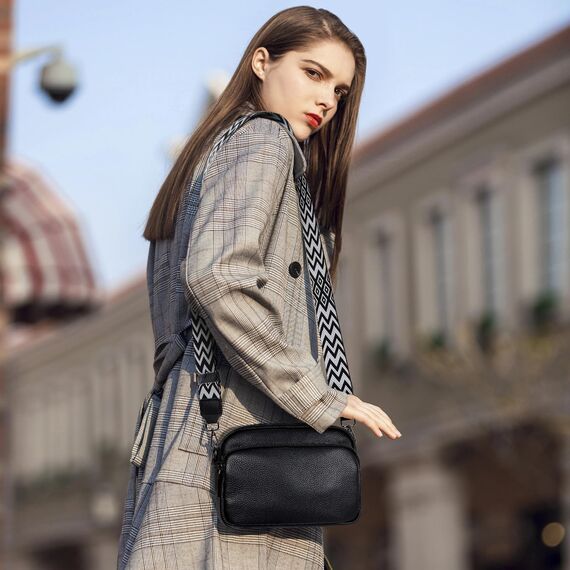 TANTOMI Umhängetasche Damen, Klein Crossbody Bag Damen Handytasche zum Umhängen, Moderne Handtasche Taschen mit Breitem Schultergurt, Tasche Damen Tägliches Arbeiten, Einkaufen, Reisen
