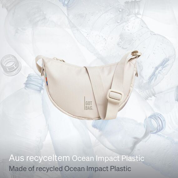 GOT BAG Moon Bag Umhängetasche aus Ocean Impact Kunststoff | Halbmondtasche wasserdicht | Hüfttasche Crossbody mit verstellbarem Schultergurt, Sof Shell (Mini), one size, Lässig
