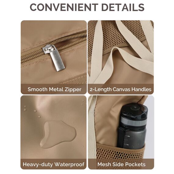 HOMESPON Strandtasche Damen mit Reißverschluss Große Wasserdicht Mesh Badetasche Familie Faltbar Beach Tote Bag Shopper