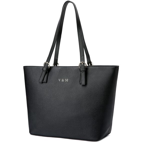 Vanessa & Melissa® Damen Shopper klassisch elegante Handtasche Henkeltasche Schwarz