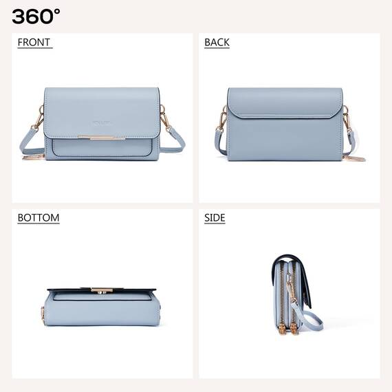 Roulens Klein Handy Umhängetasche,Damen Kleine Umhängetasche, Veganes Leder Crossbody Schultertasche Reisepass Handytasche mit Kartenschlitz Verstellbar Abnehmbar Schultergurt