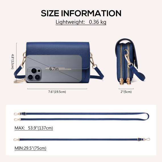 Roulens Klein Handy Umhängetasche,Damen Kleine Umhängetasche, Veganes Leder Crossbody Schultertasche Reisepass Handytasche mit Kartenschlitz Verstellbar Abnehmbar Schultergurt